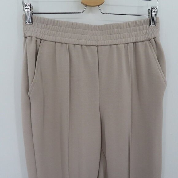 Mason DAmelie Womens Medium Pull On Stretch Waistband Beige Pants Pleated Front - Picture 2 of 10